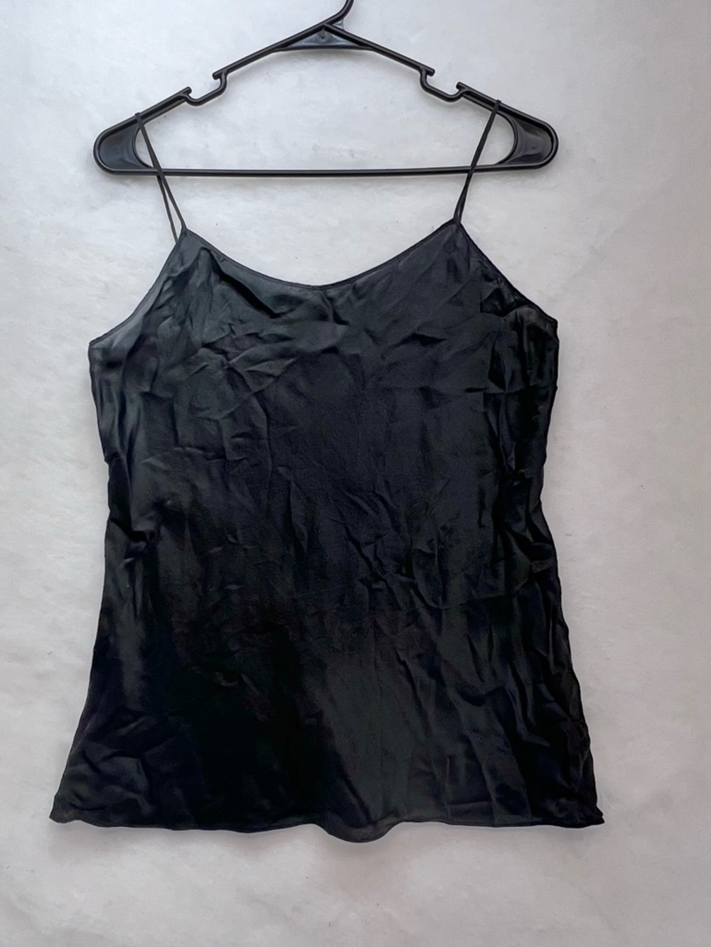 Brooks Brothers Black Silk Charmeuse Cami/Tank L